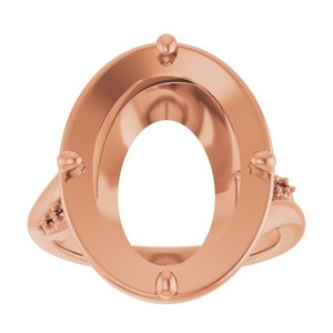 10K Rose Gold 16x12 mm Oval Ring Mounting – image 6