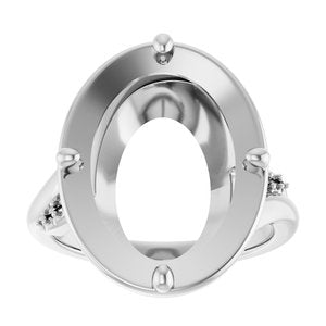 10K White Gold 16x12 mm Oval Ring Mounting – image 6