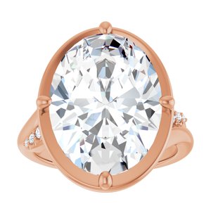 10K Rose Gold 16x12 mm Oval Ring Mounting – image 5