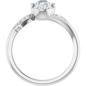 14K White Gold 8x5 mm Pear Ring Mounting – image 3
