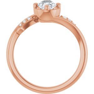 10K Rose Gold 8x5 mm Pear Ring Mounting – image 3
