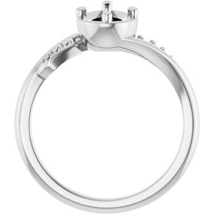 Platinum 8x5 mm Pear Ring Mounting – image 4