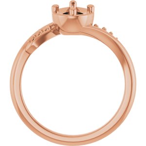 18K Rose Gold 8x5 mm Pear Ring Mounting – image 4
