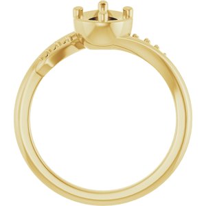 18K Yellow Gold 8x5 mm Pear Ring Mounting – image 4