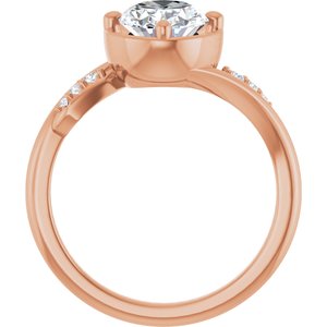 10K Rose Gold 9x7 mm Oval Ring Mounting – image 3