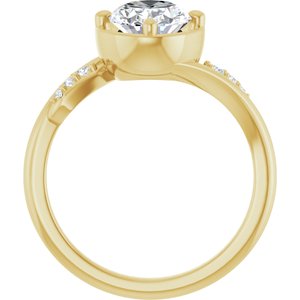18K Yellow Gold 9x7 mm Oval Ring Mounting – image 3