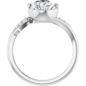 10K White Gold 9x7 mm Oval Ring Mounting – image 3