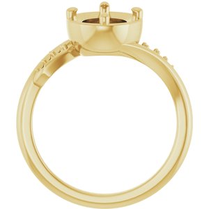 18K Yellow Gold 9x7 mm Oval Ring Mounting – image 4