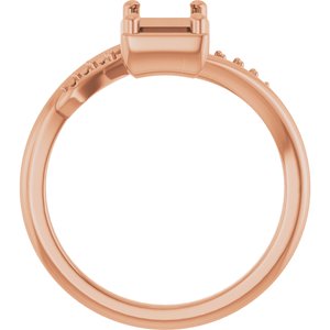 10K Rose Gold 7x5 mm Emerald Ring Mounting – image 4