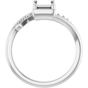 14K White Gold 7x5 mm Emerald Ring Mounting – image 4