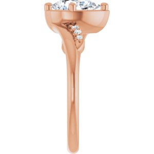 10K Rose Gold 8x5 mm Pear Ring Mounting – image 7