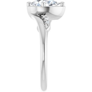 14K White Gold 8x5 mm Pear Ring Mounting – image 7