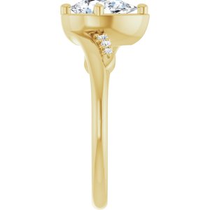 18K Yellow Gold 8x5 mm Pear Ring Mounting – image 7