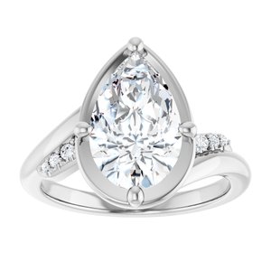 Platinum 12x7.5 mm Pear Ring Mounting – image 5
