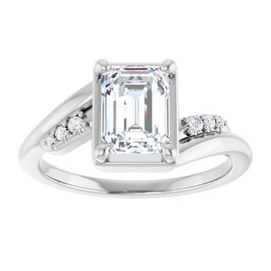 Sterling Silver 7.5x5.5 mm Emerald Ring Mounting – image 5