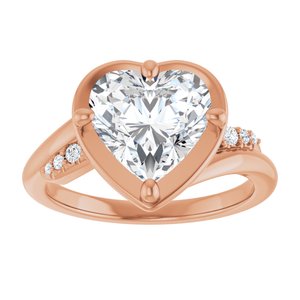 10K Rose Gold 9x9 mm Heart Ring Mounting – image 5