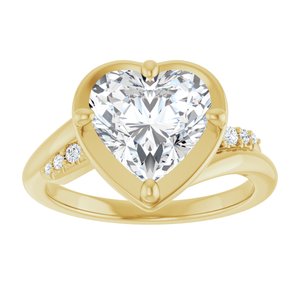 10K Yellow Gold 9x9 mm Heart Ring Mounting – image 5