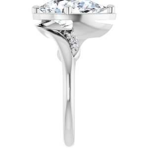 18K White Gold 12x7.5 mm Pear Ring Mounting – image 7