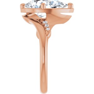 18K Rose Gold 12x7.5 mm Pear Ring Mounting – image 7