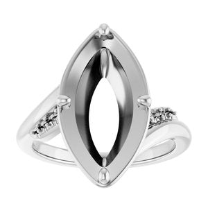 Platinum 16x8 mm Marquise Ring Mounting – image 6