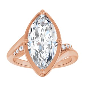 10K Rose Gold 16x8 mm Marquise Ring Mounting – image 5