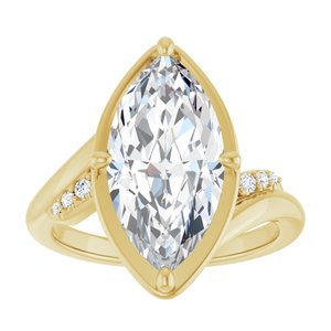 10K Yellow Gold 16x8 mm Marquise Ring Mounting – image 5