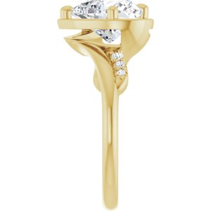 10K Yellow Gold 9x9 mm Heart Ring Mounting – image 7