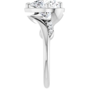 14K White Gold 9x9 mm Heart Ring Mounting – image 7