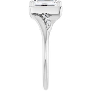 Continuum Sterling Silver 7.5x5.5 mm Emerald Ring Mounting – image 7