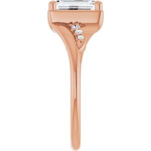 18K Rose Gold 7.5x5.5 mm Emerald Ring Mounting – image 7
