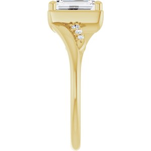 18K Yellow Gold 7.5x5.5 mm Emerald Ring Mounting – image 7