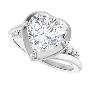 Sterling Silver 9x9 mm Heart Ring Mounting – image 8
