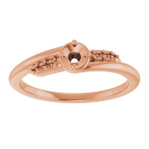 10K Rose Gold 3.2 mm Round Ring Mounting – image 6