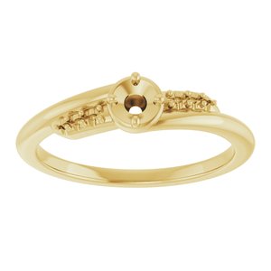 14K Yellow Gold 3.2 mm Round Ring Mounting – image 6