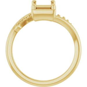 10K Yellow Gold 7.5x5.5 mm Emerald Ring Mounting – image 4
