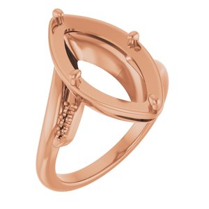 10K Rose Gold 16x8 mm Marquise Ring Mounting – image 2