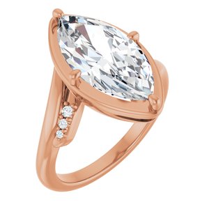 10K Rose Gold 16x8 mm Marquise Ring Mounting