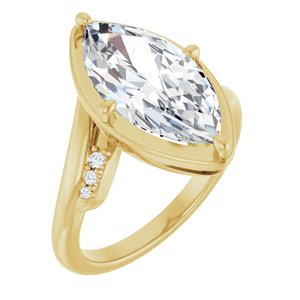 10K Yellow Gold 16x8 mm Marquise Ring Mounting