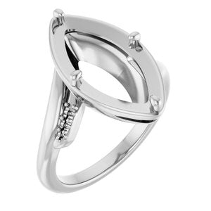 Continuum Sterling Silver 16x8 mm Marquise Ring Mounting – image 2