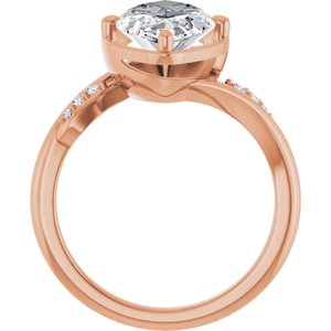 10K Rose Gold 16x8 mm Marquise Ring Mounting – image 3