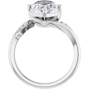 14K White Gold 16x8 mm Marquise Ring Mounting – image 3