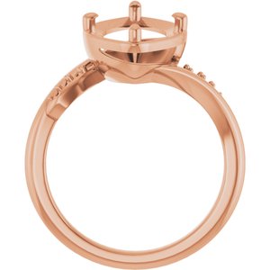 14K Rose Gold 16x8 mm Marquise Ring Mounting – image 4