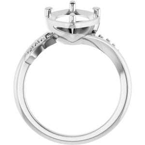18K White Gold 16x8 mm Marquise Ring Mounting – image 4