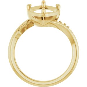 14K Yellow Gold 16x8 mm Marquise Ring Mounting – image 4