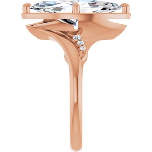 10K Rose Gold 16x8 mm Marquise Ring Mounting – image 7