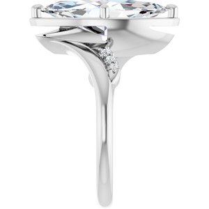 14K White Gold 16x8 mm Marquise Ring Mounting – image 7