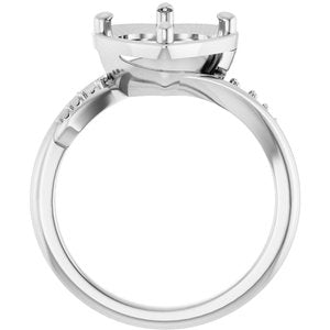 18K White Gold 9x9 mm Heart Ring Mounting – image 4