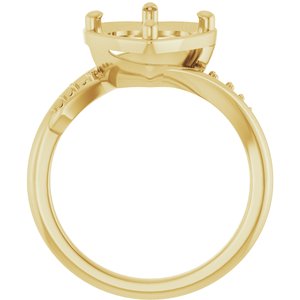 10K Yellow Gold 9x9 mm Heart Ring Mounting – image 4