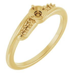 14K Yellow Gold 3.2 mm Round Ring Mounting – image 2