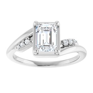Continuum Sterling Silver 7x5 mm Emerald Ring Mounting – image 5